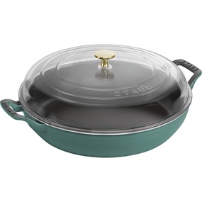 Staub Patelnia żeliwna z pokrywką 30 cm, eukaliptusowy