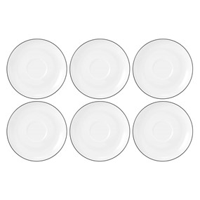 SELTMANN LIDO BLACK LINE Zestaw 6 spodków 14.5 cm