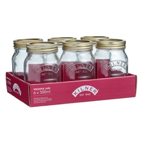 KILNER - Zestaw 6 słoików 0,5 l, Preserve Jars