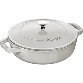 Staub Żeliwna patelnia do duszenia z pokrywką 24 cm, truflowy