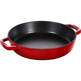 Staub Patelnia żeliwna z dwoma uchwytami 26 cm, czerwony