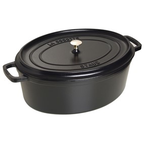 Staub La Cocotte Garnek żeliwny owalny 12 ltr, czarny