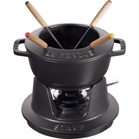 Staub Zestaw do fondue 16 cm, czarny