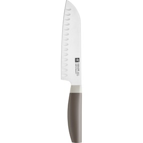 Zwilling Now S Nóż santoku z rowkami 18 cm szary