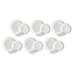 LA PORCELLANA BIANCA SOGNANTE Zestaw obiadowy stołowy (18 elementów)