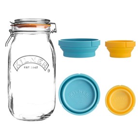 KILNER  Słoik 2 l Round Clip Top + 2 miarki