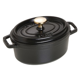 Staub La Cocotte Garnek żeliwny owalny 1 ltr, czarny