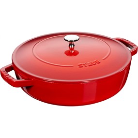 Staub Żeliwna patelnia do duszenia z pokrywką 26 cm, czerwony