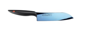 Kasumi Nóż Santoku kuty Titanium dł. 18 cm, niebieski