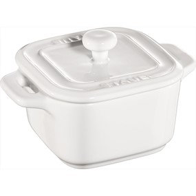 Staub XSMINIS Mini cocotte kwadratowy, 2 szt. 125 ml, biały