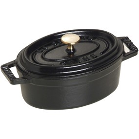 Staub Mini Cocotte Mini garnek żeliwny owalny 250 ml, czarny