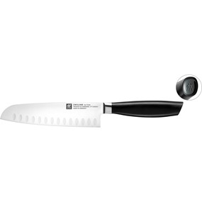 Zwilling All * Star Nóż santoku z rowkami 18 cm czarny