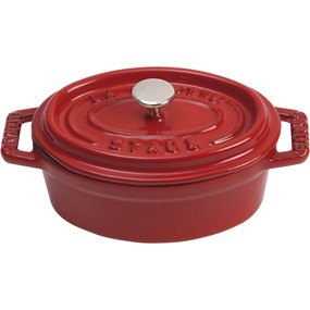 Staub Mini Cocotte Mini garnek żeliwny owalny 250 ml, czerwony